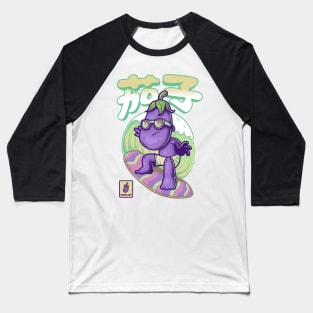 Eggplant Surfer Baseball T-Shirt